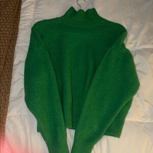 Zara Vibrant Green Turtleneck Sweater